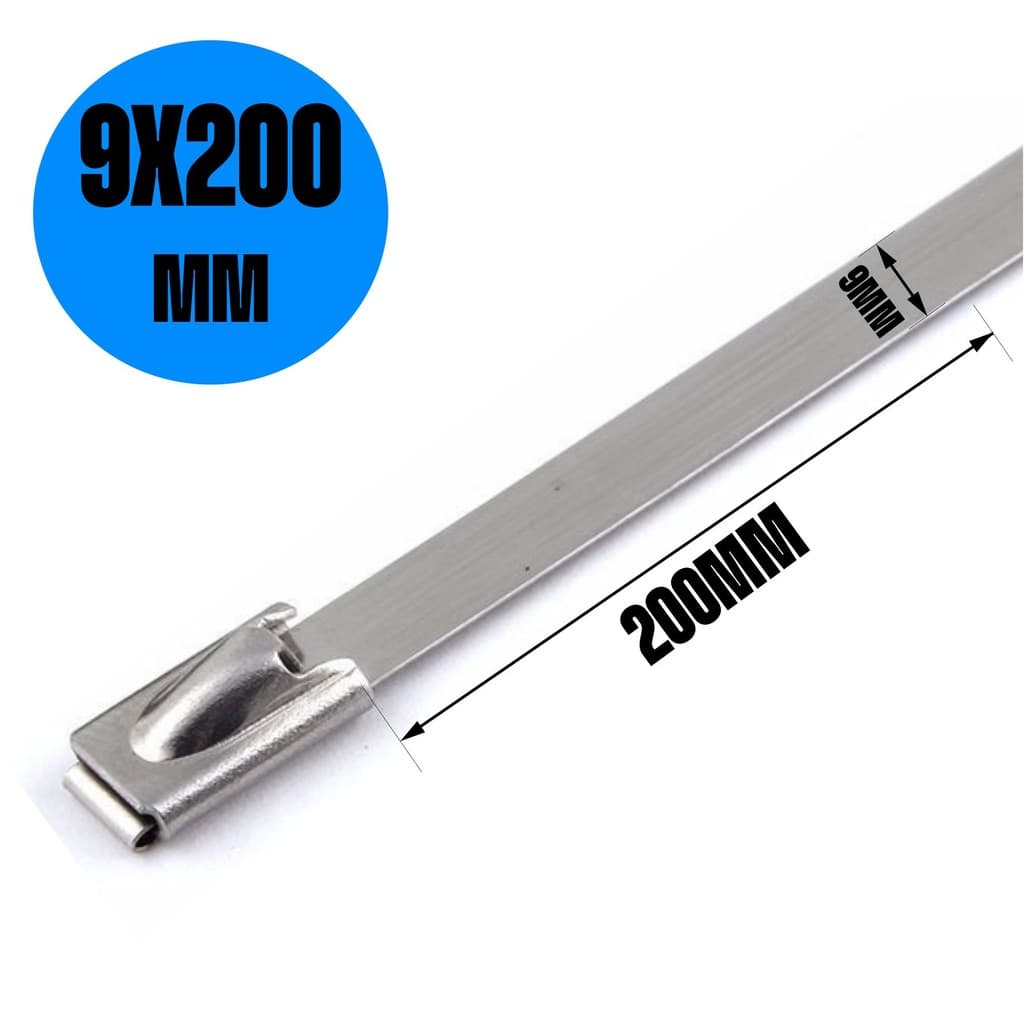 Abraçadeira ZIP Tie Termotape Cinta Fita Lacre Aço Carbono 9x200mm Profissional Indústria Automóveis