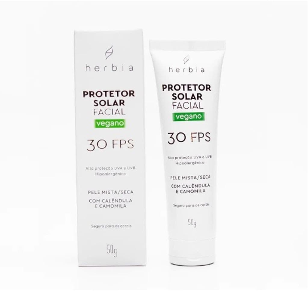 Kit 2 Protetor Solar Rosto Facial Herbia Natural Vegano (1 Pele Seca  + 1 Pele Oleosa) 50g cada