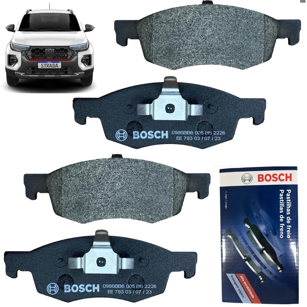 Pastilha de Freio Dianteira Strada 1.3 1.4 2021 2022 2023 2024 2025 Bosch