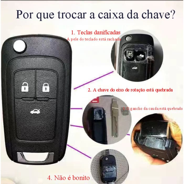 Adequado para Buick britânico Langjun vietnã Conway GL8 Chevrolet Cruz chave do carro controle remoto substituição escud