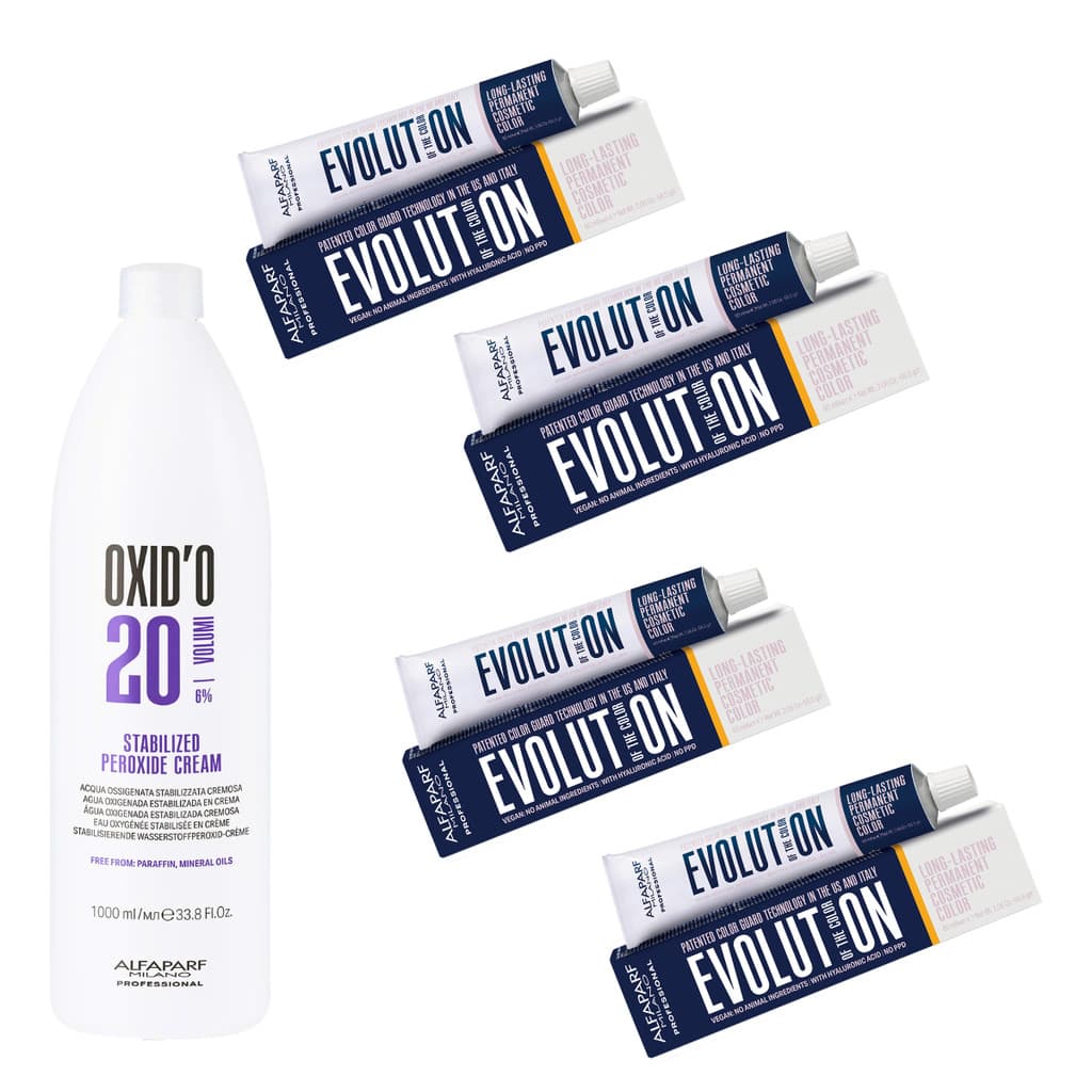 Kit 4 Colorações Evolution Alfaparf 60g  Ox 1 Litro - Escolha pelo Chat