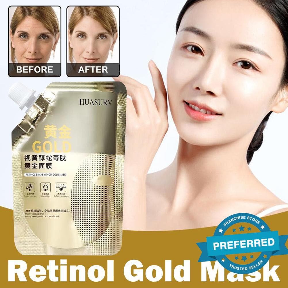 HUASURV 100ml Retinol Ouro Máscara Nutritiva Firmedora Casca De Lama Clareamento Facial B3O3