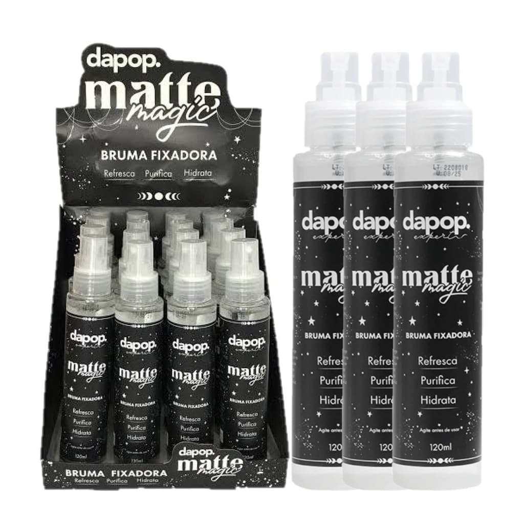 Bruma Fixadora Matte Magic Função Hidratante, Refrescante, Purificante com Cheiro Delicioso 16 Unid