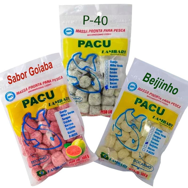 Melhor Massa Isca para Pacu Pronta kit 3 Sabores 100g Cada