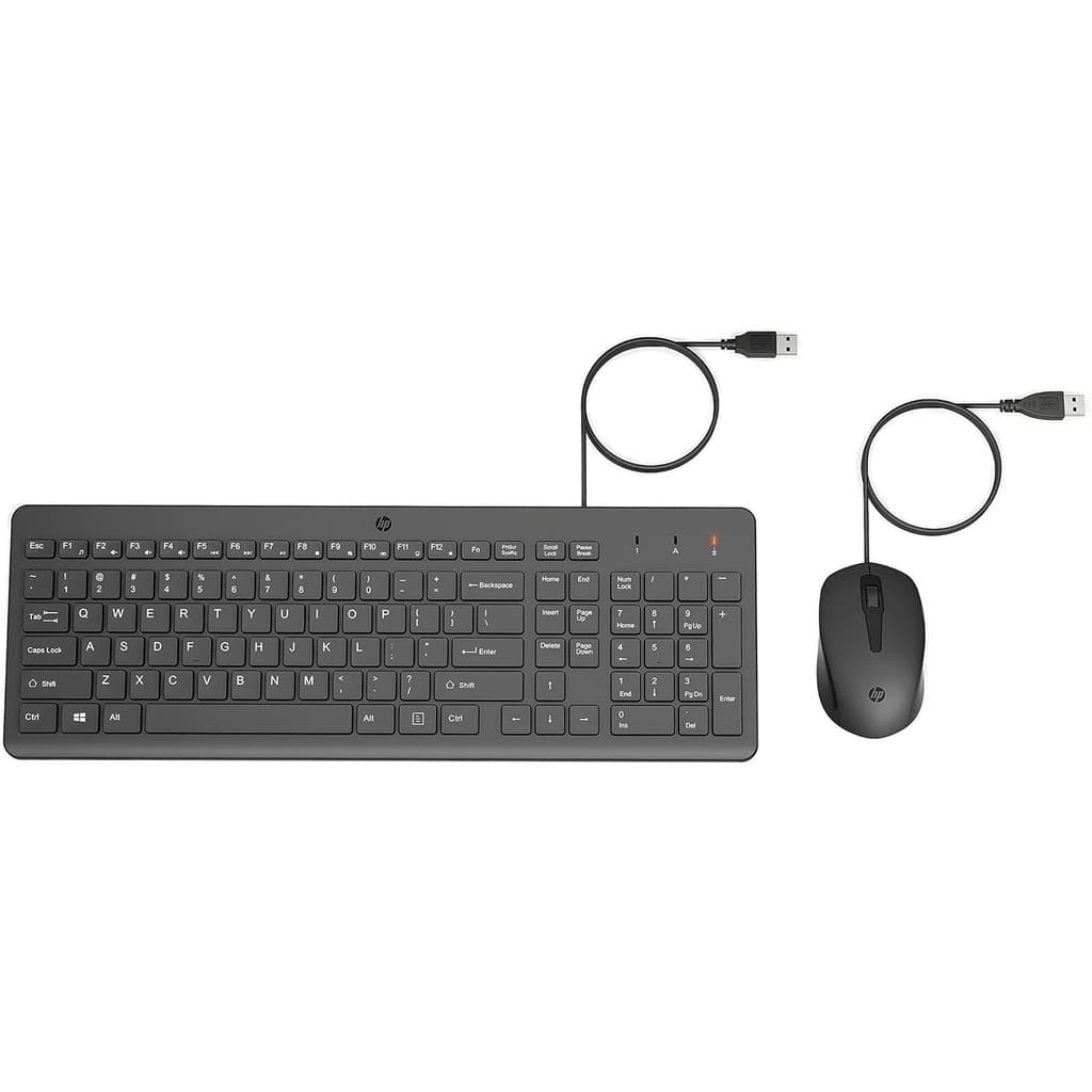 Kit Mouse E Teclado Usb Com Fio Hp 150 Preto Abnt Português