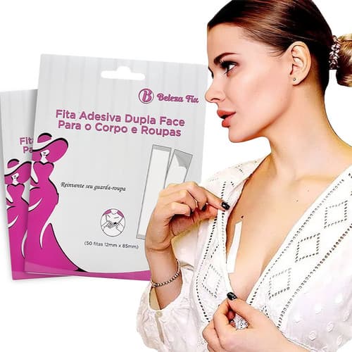 Kit 100 Fita Adesiva Dupla Face Roupa Fashion Tape Esconde Alça BelezaFix