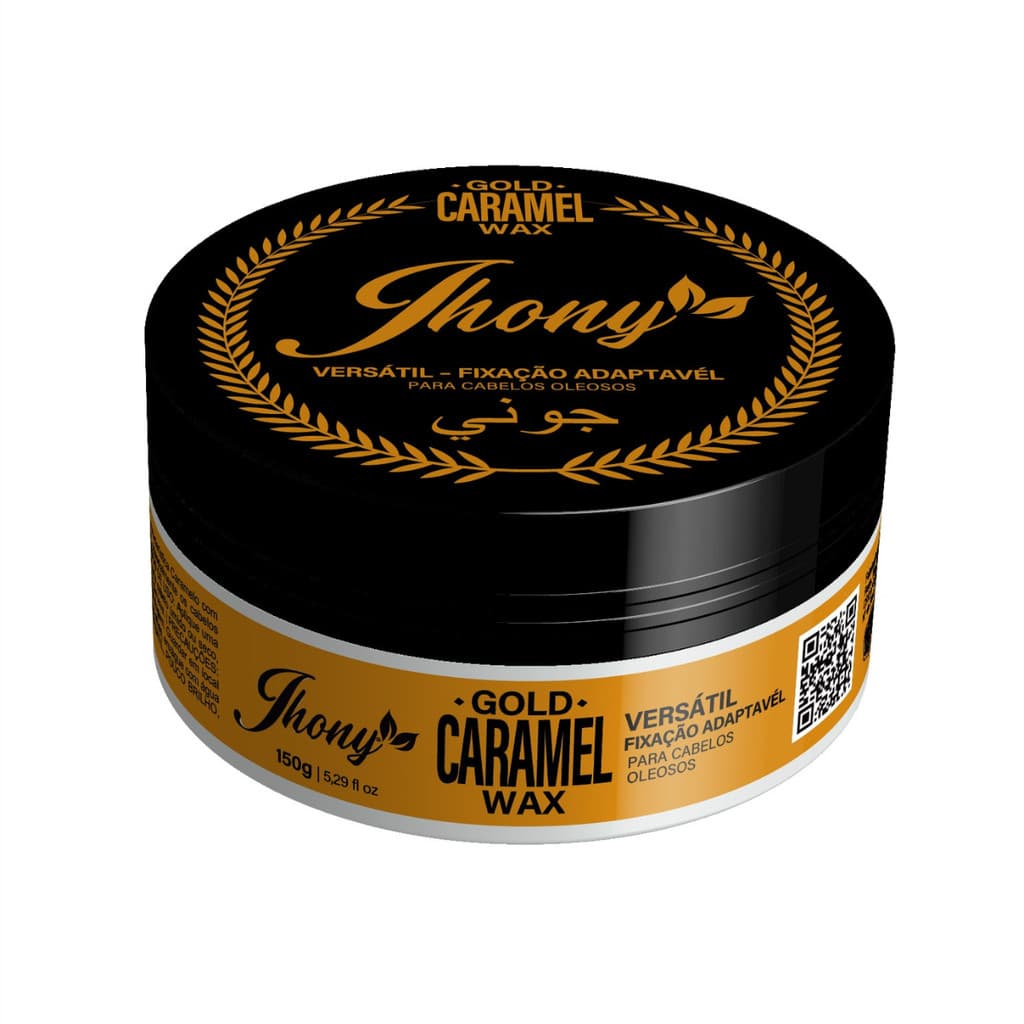 Pasta Modeladora Masculina Gold Caramel Wax Jhony Barber 150g Alta Fixação para Cabelos Oleosos