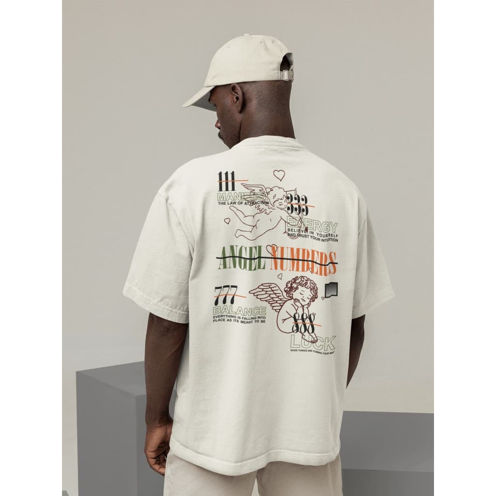 Camisa Camiseta Oversize Streetwear Masculino e Feminino para Treino e Dia a Dia Preto e Off Whte Estampado - ESTAMPA