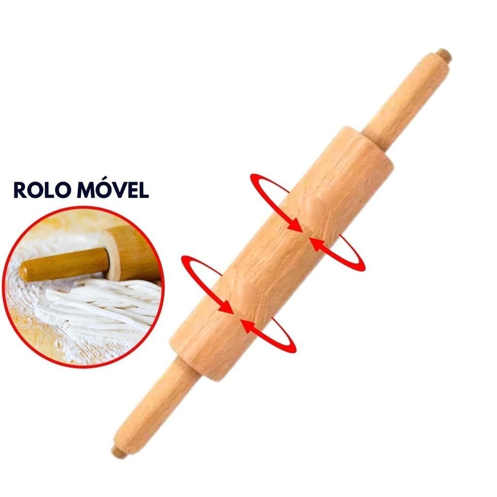 Rolo De Massa Pau Para Abrir Pizza  Abridor de massa  Pão Profissional Pau De Macarrão