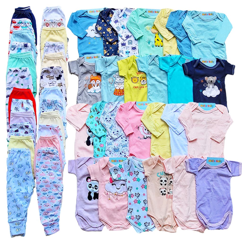 Kit 10 peças Enxoval Bebê Menino e Menina Body Calça Mijão