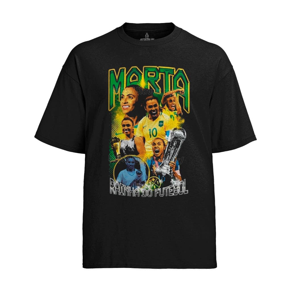 Camiseta Algodão Unissex Tshirt Marta Rainha do Futebol Adulto ao Plus Size Moda Tr