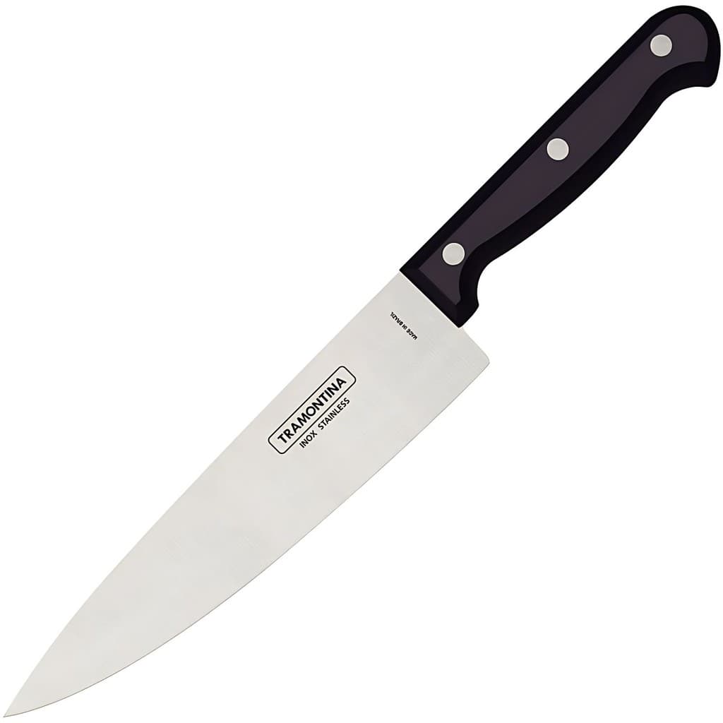 Faca Chef Tramontina Ultracorte 8 Pol. Cozinha Cortar Carnes Legumes Inox Cabo Antimicrobiano Ultra Corte Afiada Fio