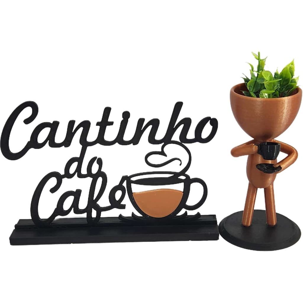 Cantinho do Café com Vaso Bob Em Pé Robert Plant Cobre Preto