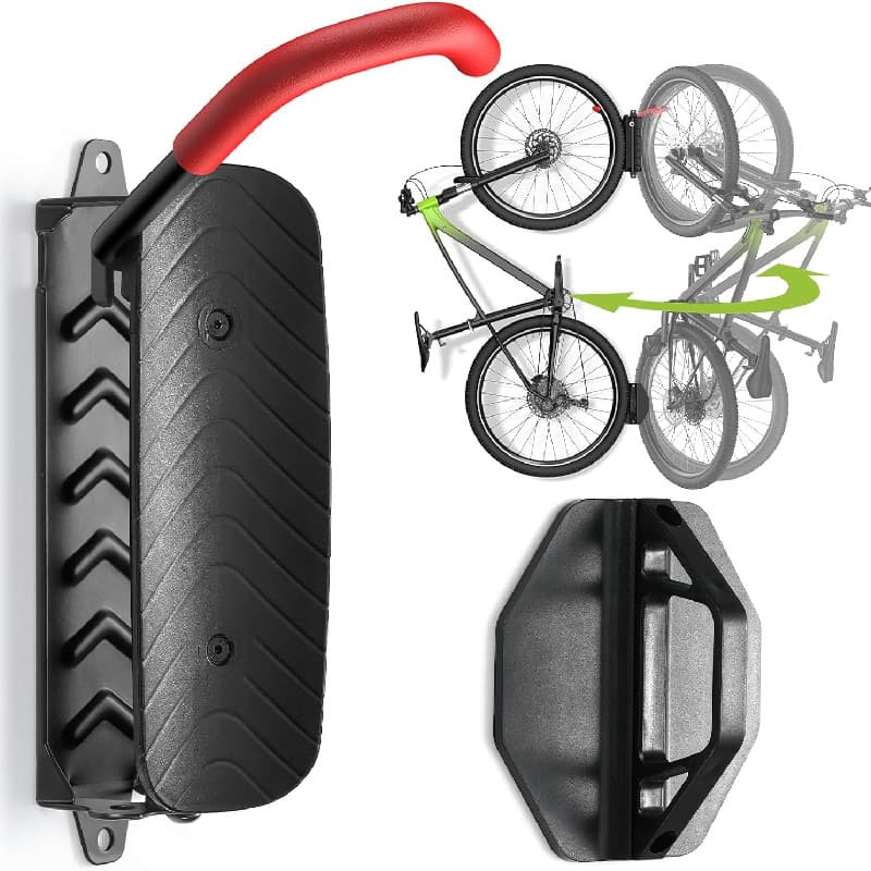 Gancho de parede para bicicleta, ângulo móvel, rack de parede, rack de estacionamento ajustável