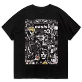 Camisa Banda de Rock Oasis Lançamento Camiseta 100% Algodão