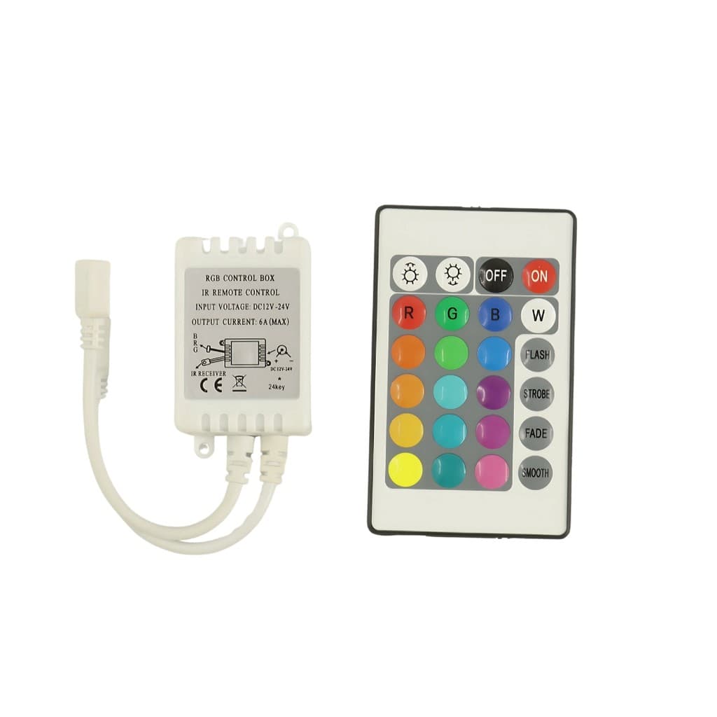 Kit 100 Controladora e Controle Remoto p/ Fita LED RGB 12V