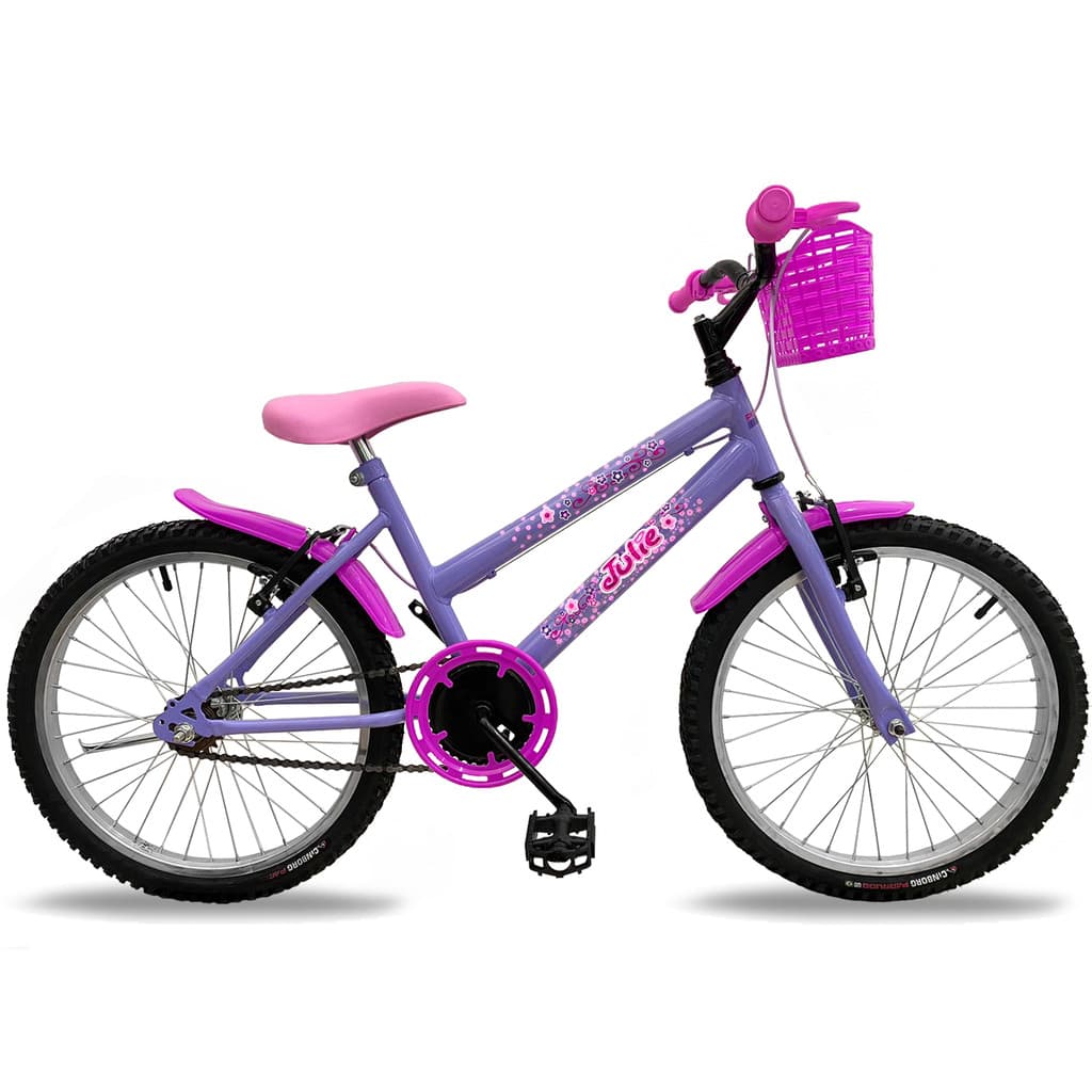 Bicicleta  Infantil Mtb Aro 20 Feminina 2024 Julie pedivela cromado;preto