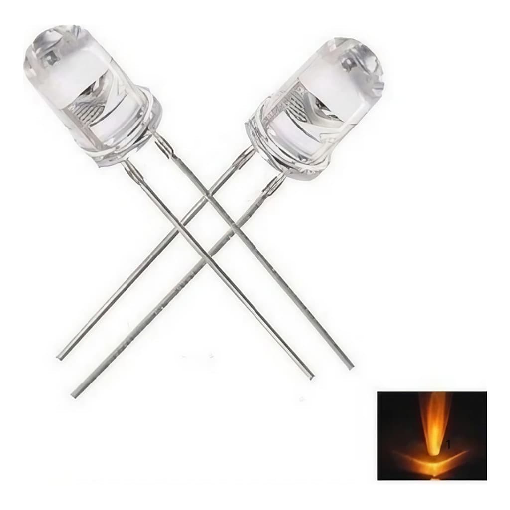 Kit 10 Peças Led Alto Brilho 5mm leds Amarelo Cód128