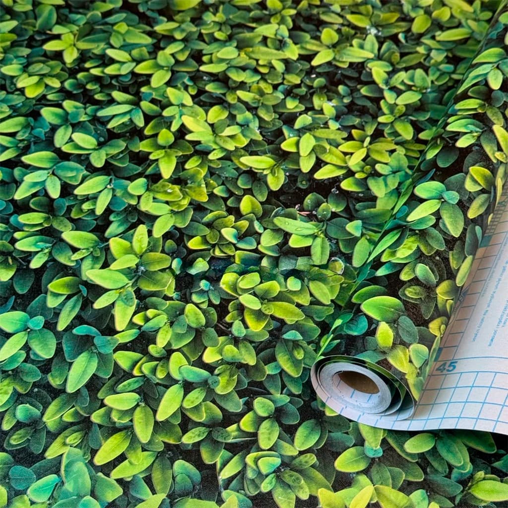 Papel de Parede Adesivo 5 metros Jardim Vertical Folhas Folhagem Verde Decoração Sala Quarto
