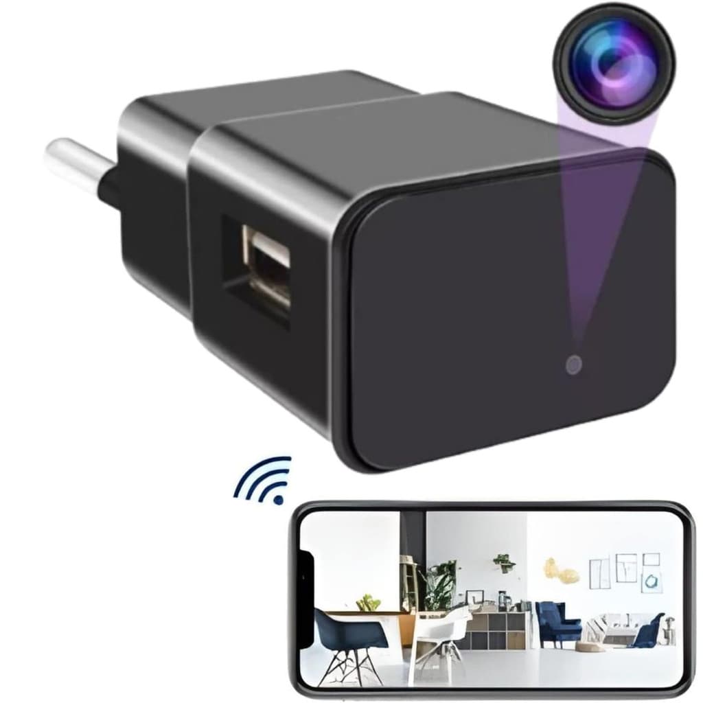 Mini Camera Escondida em Formato de Carregador Tomada Segurança Z15 Wifi Full hd Filmadora Secreta