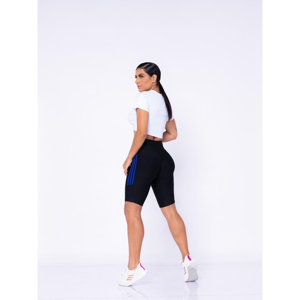 Short Legging Feminino/ Short Academia 3 Linhas/ Moda Fitness Feminina