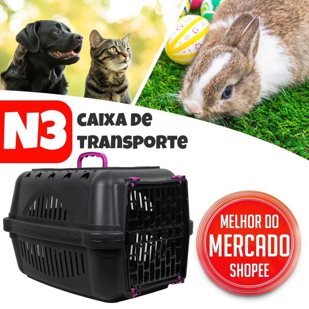 Caixa de Transporte Cachorro Gaiola Pet Bolsa de Transporte Pet Coelho N3