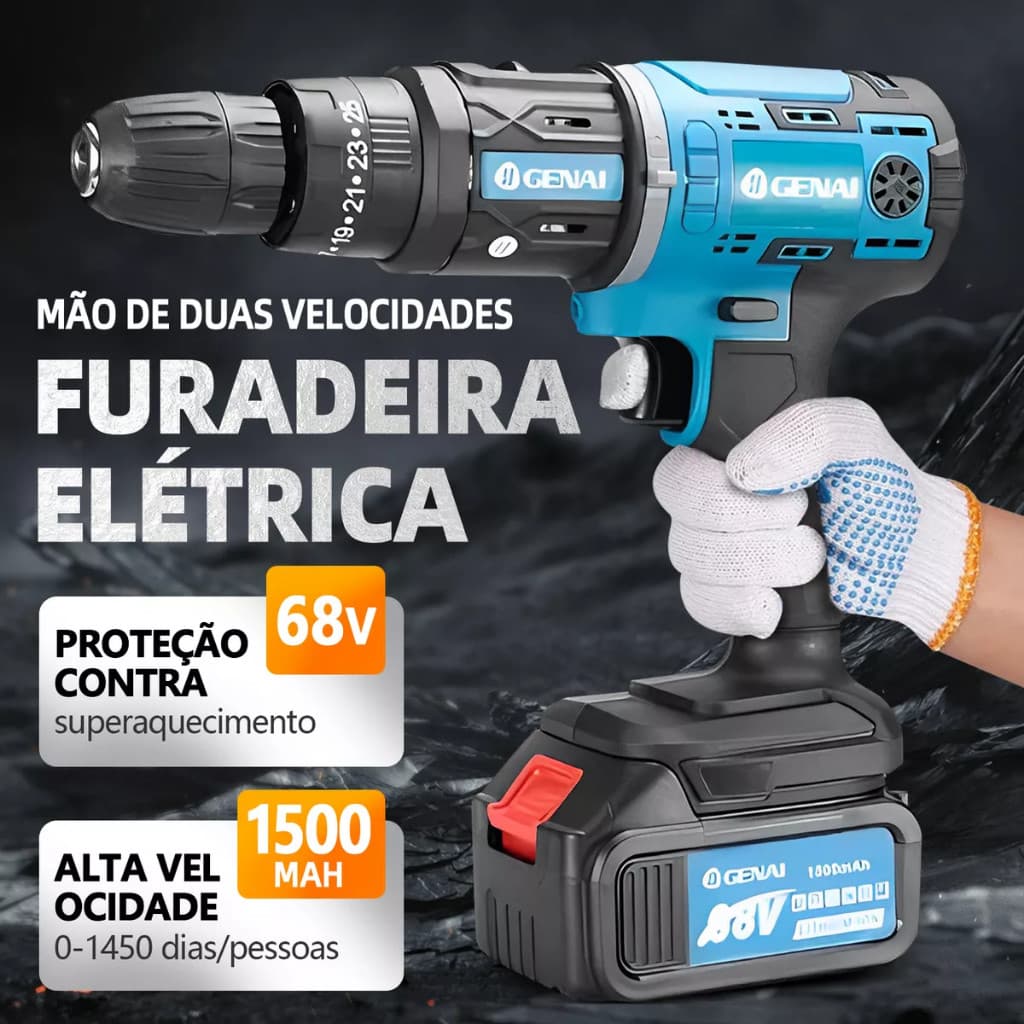 Kit 5 Em 1 Furadeira Parafusadeira Motoserra Multifuncional