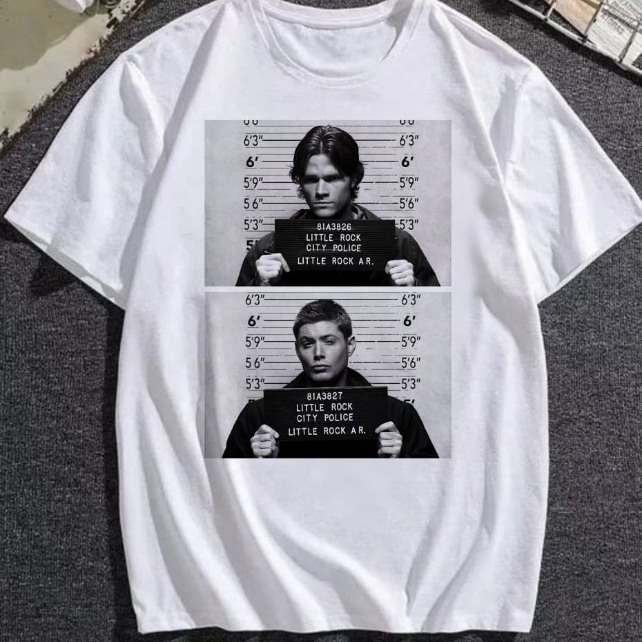 Camiseta Supernatural Sam e Dean Unissex Camisa Casual Algodão 100%