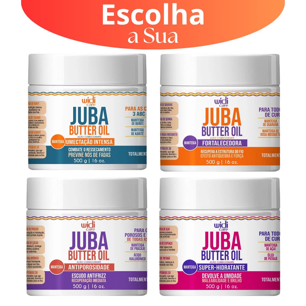 Widi Care Juba Butter Oil 500g – Nutrição Hidratação Fortalecimento e Reconstrução dos Fios