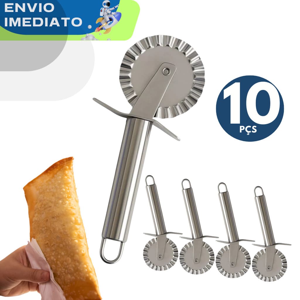 PROMOÇÃO 10 Carretilha Cortador de Pastel Premium Casa Buffet Restaurante Massas Utensílios de Cozinha Fogazza
