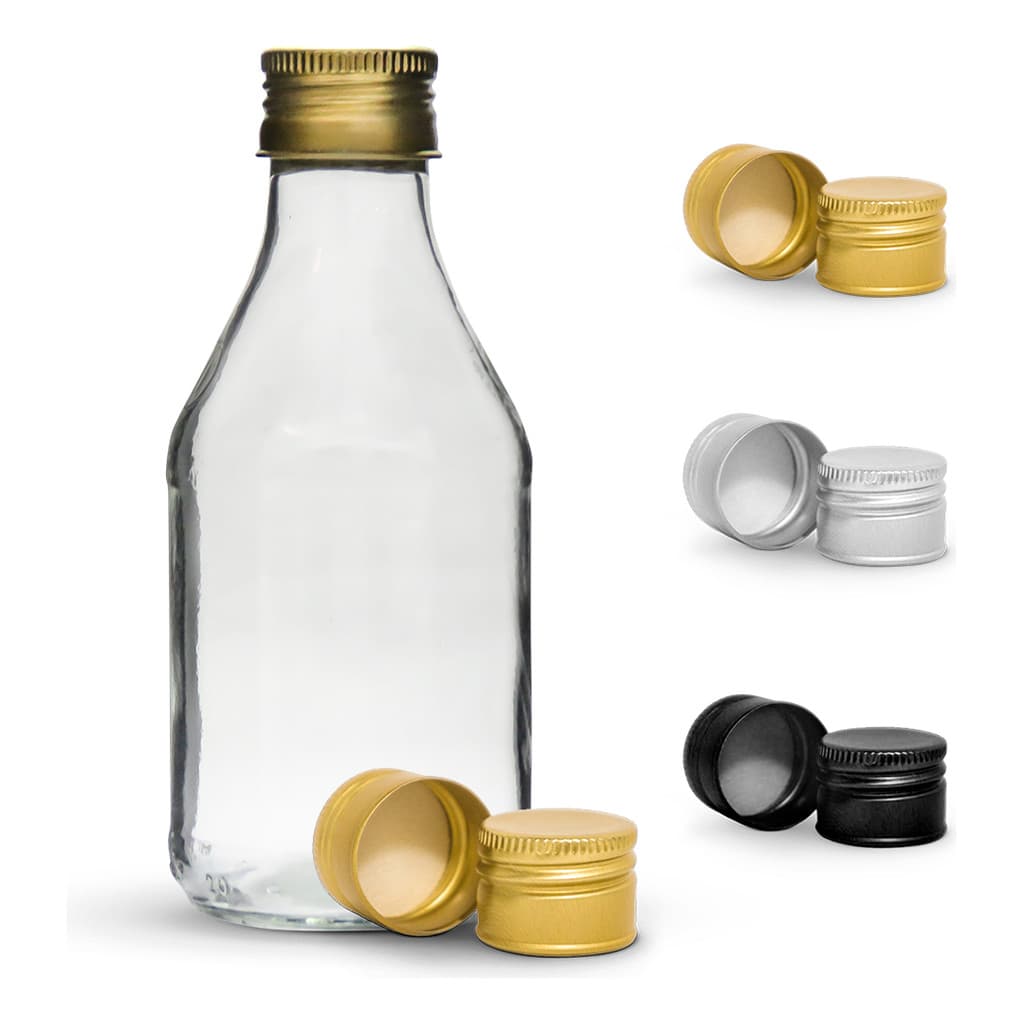 12 Garrafas De Vidro Coquinho 200ml + Tampa Metálica + Lacre