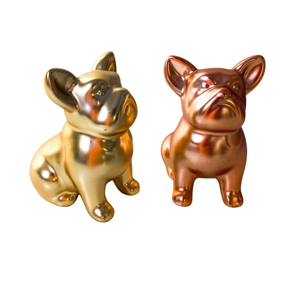 Enfeite Cachorro Bulldog De Cerâmica Fosco 9cm