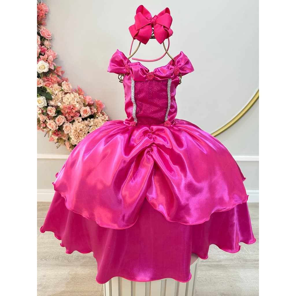 Fantasia Infantil Pink Princesa Aurora Bela Adormecida