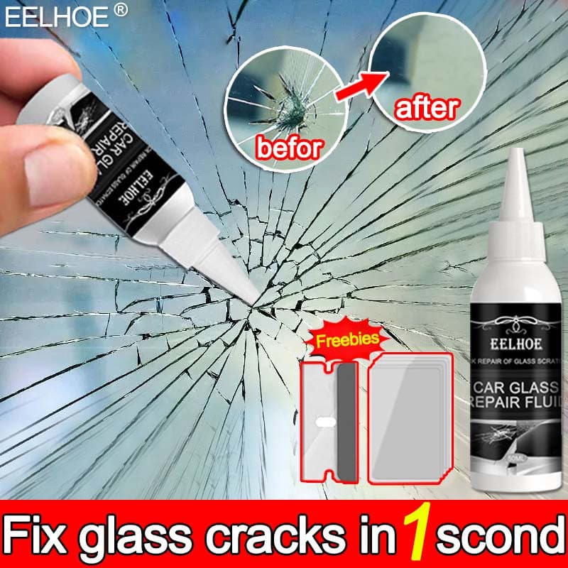 30ML + Lâmina + Filme Temperado Reparação Rápida De Vidro Cola Líquido De Reparo De Rachaduras (No Pára-Brisa Fluido cra