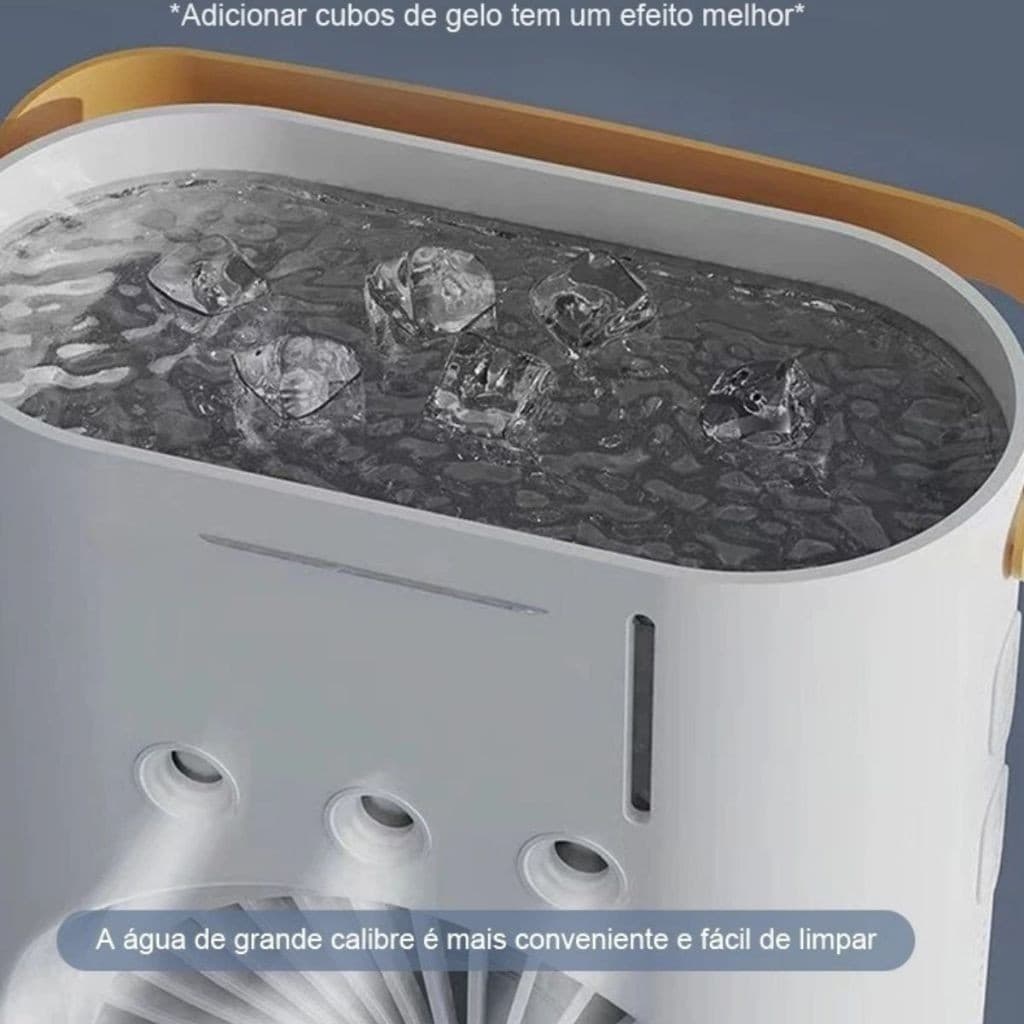 Mini Refrigerador De Ar Ventilador Climatizador Umidificador LED Duplo Reservatório SEM CONTROLE
