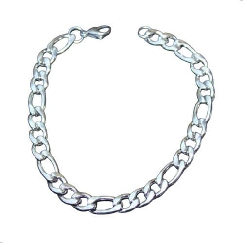 Pulseira Masculina Aço Inox Banhada Prata P-15