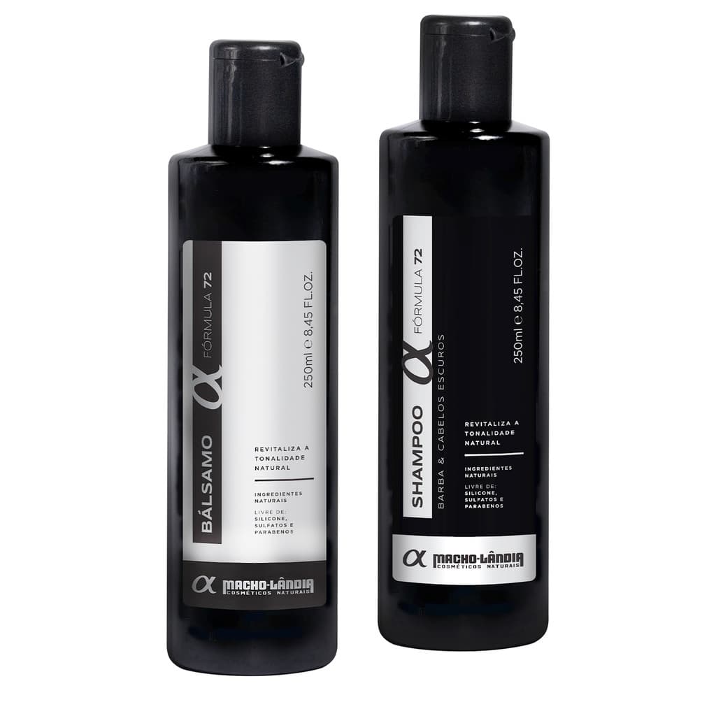 Kit Shampoo + Bálsamo Para Barba Escura - Macho Lândia 72
