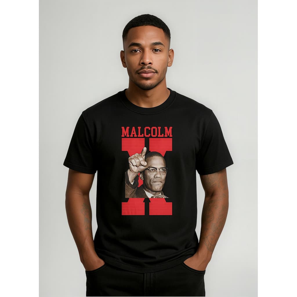Camiseta Malcolm X Revolução Orgulho Negritude Malha Algodão