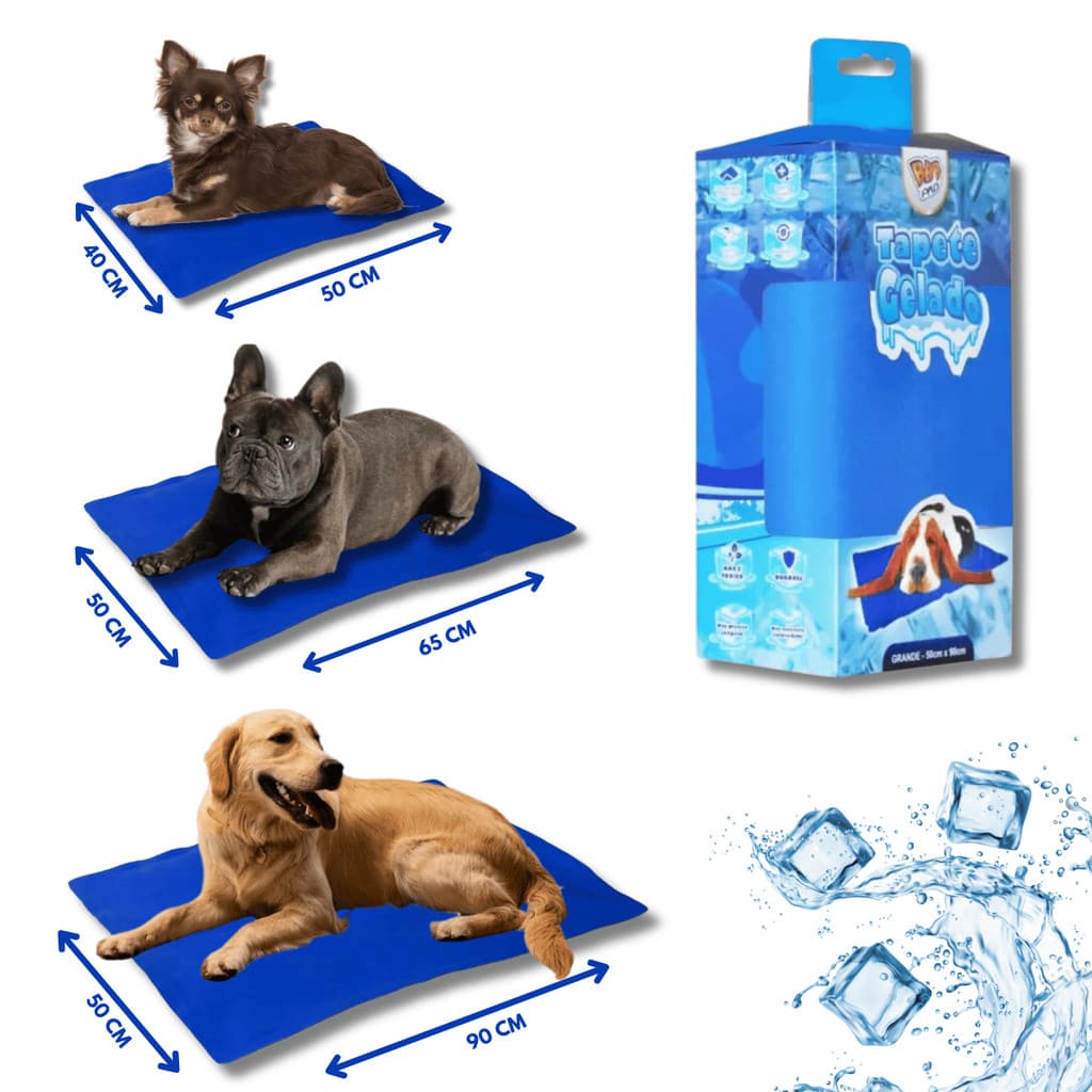 Tapete Gelado Refrescante Para Cachorro e Gato Pet Cama Colchonete Pequeno, Médio e Grande