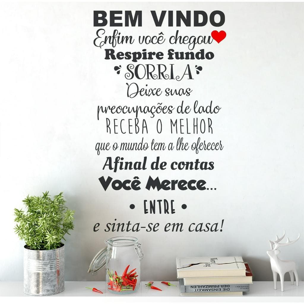 Adesivo de Parede Bem Vindo Motivacional Recepcao Sala Empresa