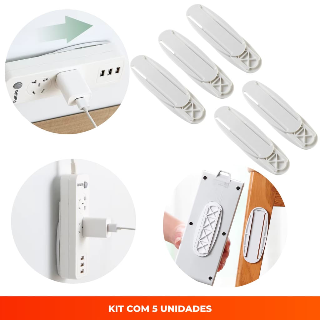 Suporte Adesivo para Roteador e Filtros de Linha | Fixação Sem Furos | Organizador de Cabos de Parede