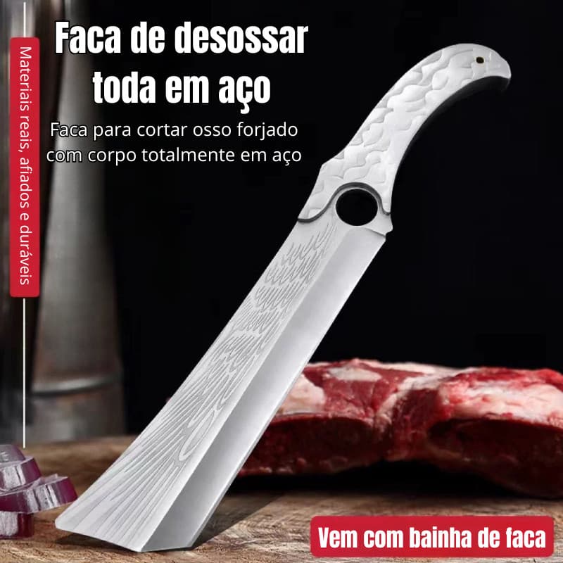 Cutelo Full Tang de Aço Inox - Luxo para Churrasco