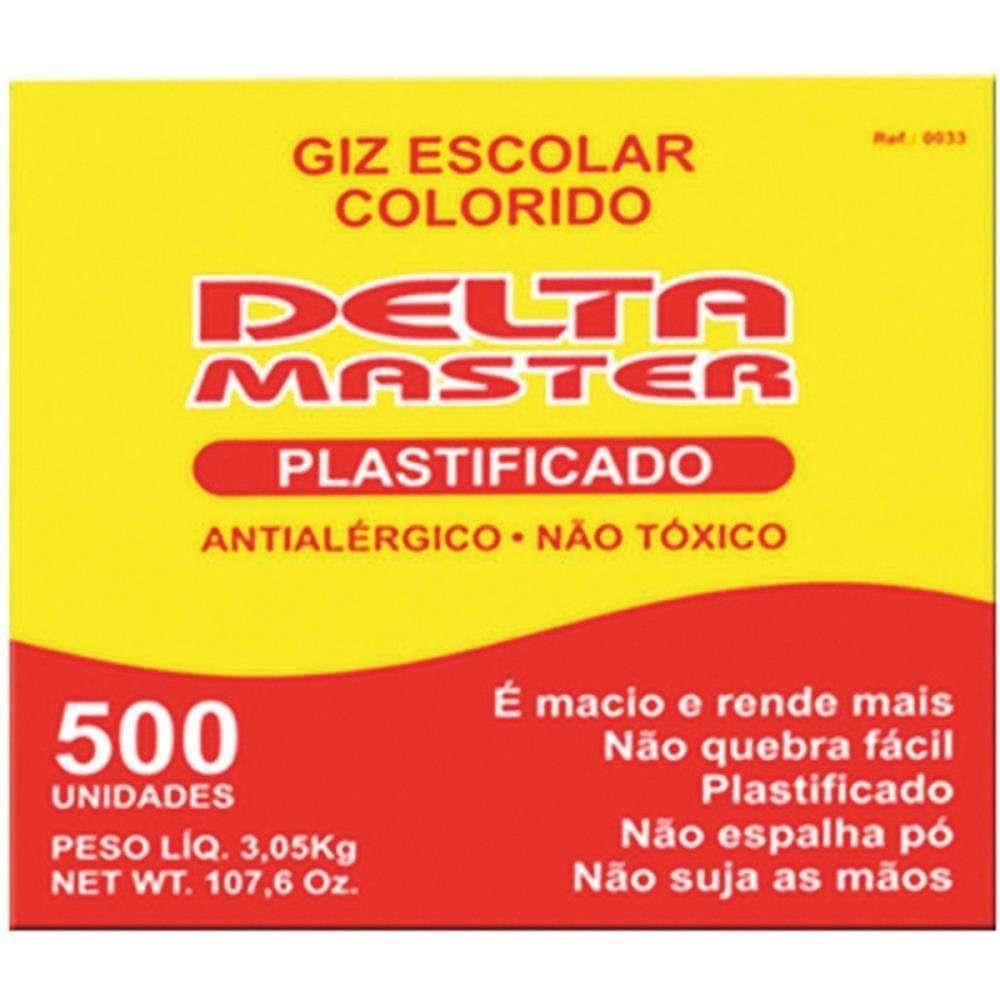 Giz Escolar Cores Master CX.C/500UN. PLAST Caixa