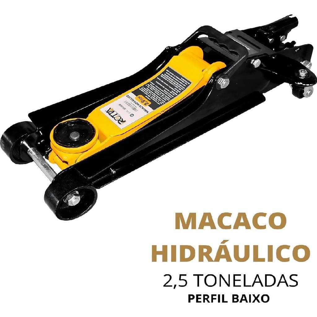 Macaco Hidráulico Jacarezinho 2,5 Toneladas Rebaixado Jacaré Para Carro - 300256 ROTTA376