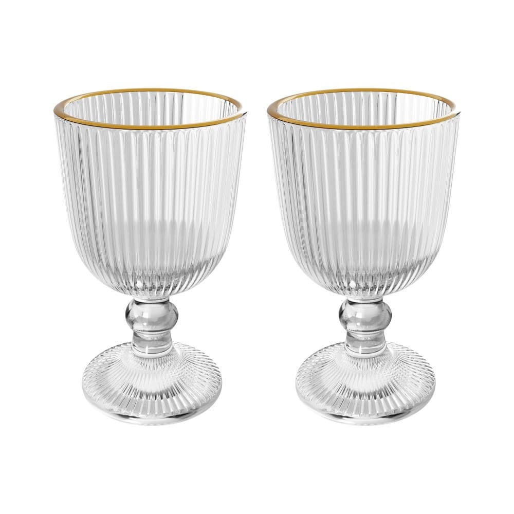 Conjunto 2 Taças de Vidro com Fio de Ouro 380 ml Lines Wolff
