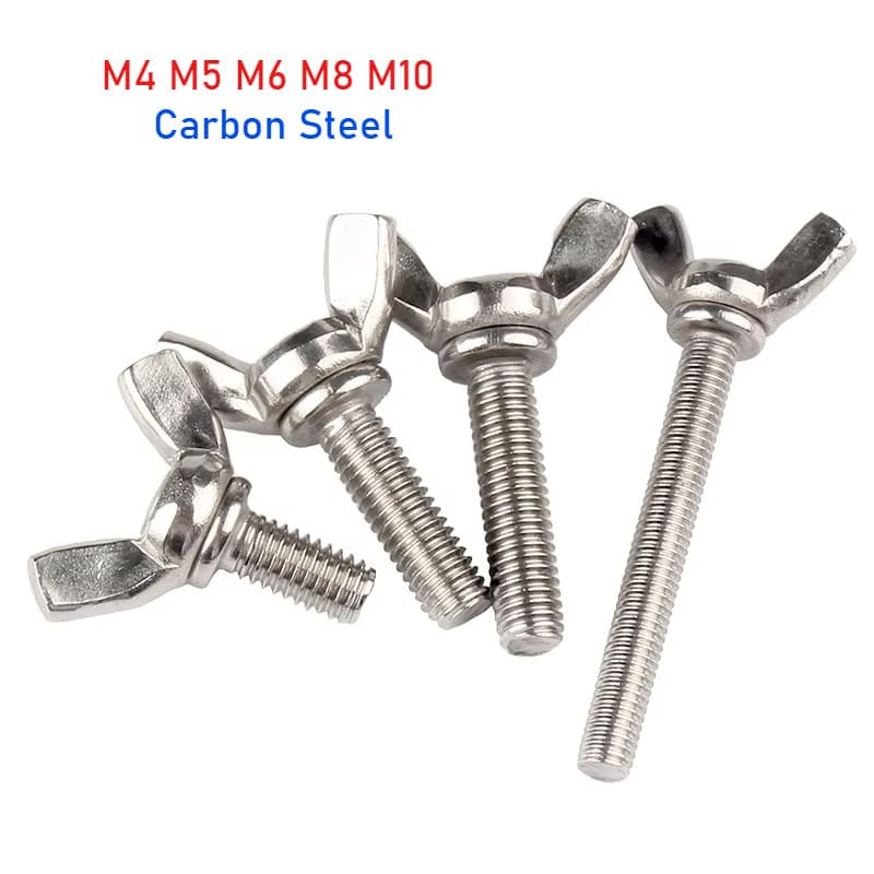 M4 M5 M6 M8 M10 Aço Carbono Branco Zinco Borboleta Parafuso Asa Polegar Garra Mão Apertar