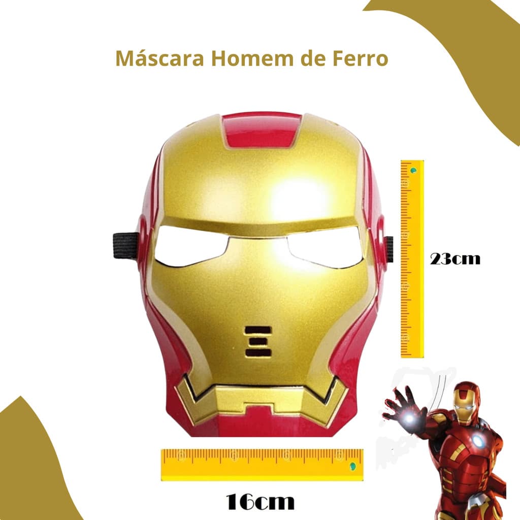 Mascara do Homem de Ferro Plástico Super Heroi- Envio Imediato