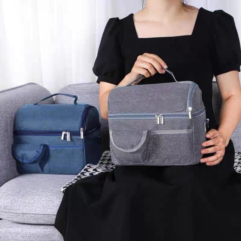 Bolsa Marmita Viagem Térmica Fitness Grande De 2 Andar Com alça de ombro