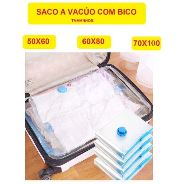 Sacos A Vácuo Organizadores Bomba De Ar Recarregável USB 50X60 60X80 70X100 Para Viagem Prático