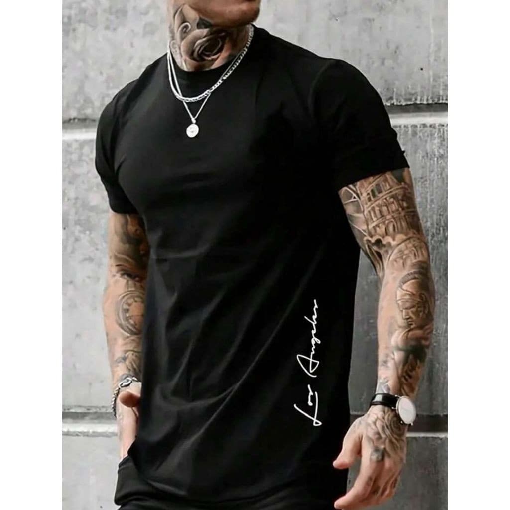 Camiseta Algodão Masculina Estampada Los Angeles City 100% Algodão Premium Malha 30.1